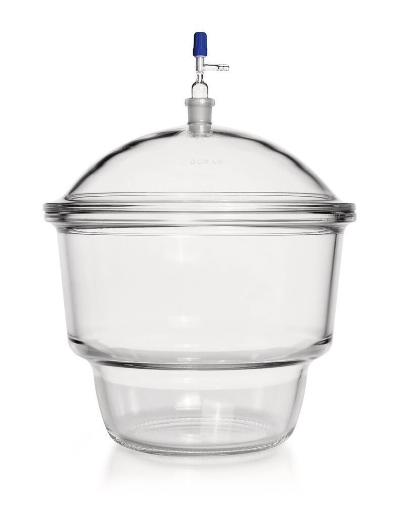 Desiccator set DURAN® NOVUS with tube and stopcock in the lid, DN 300, 18.5 l, 1 Piece