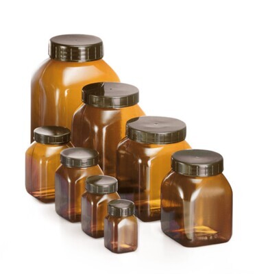 Recipiente de cuello ancho ROTILABO® PVC marrón, 50 ml, 25 Unidad(es)