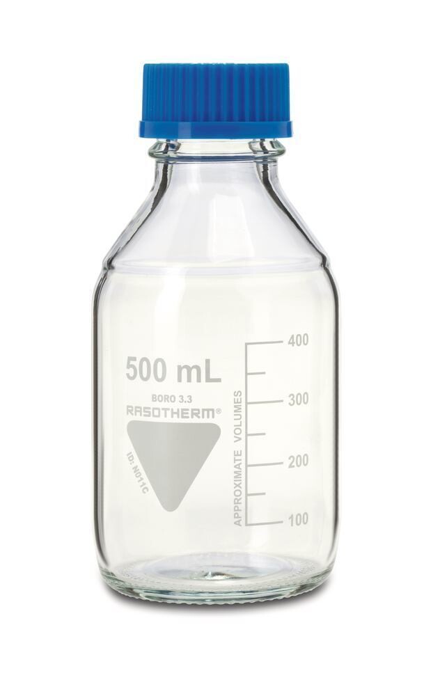 Screw top bottle RASOTHERM® clear glass, 500 ml, 10 Piece(s)