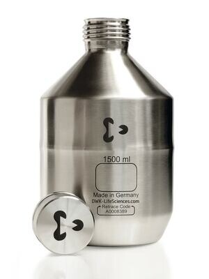 Edelstahl-Transportflasche GL 45, mit UN-Zulassung, inkl. Schraubdeckel aus Edelstahl mit PTFE-Dichtung, 1 Stück