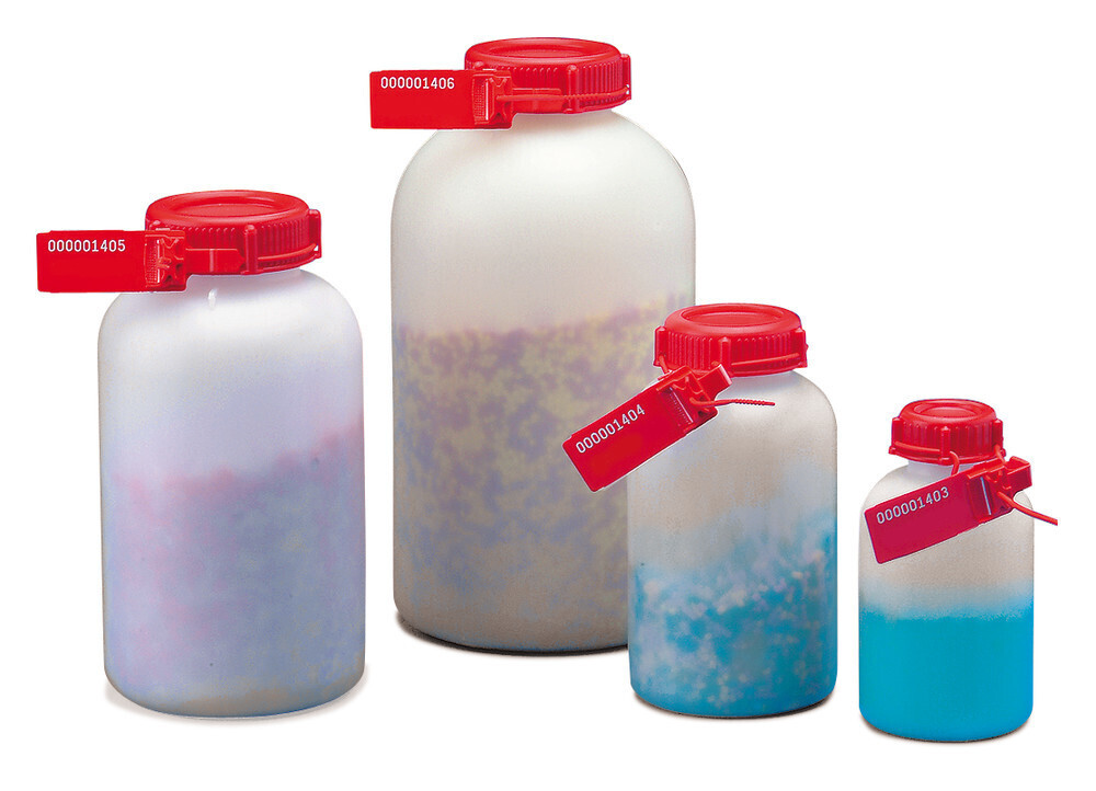 Plombierbare Weithalsflasche, HDPE, 500 ml, 10 Stück