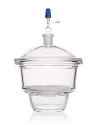 Desiccator set DURAN® NOVUS with tube (NS 24/29) and stopcock in the lid, DN 150, 2.4 l, 1 Piece