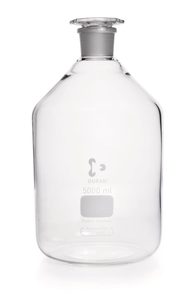 Botella de boca estrecha DURAN® con junta esmerilada Vidrio transparente, 5000 ml, 1 Pieza