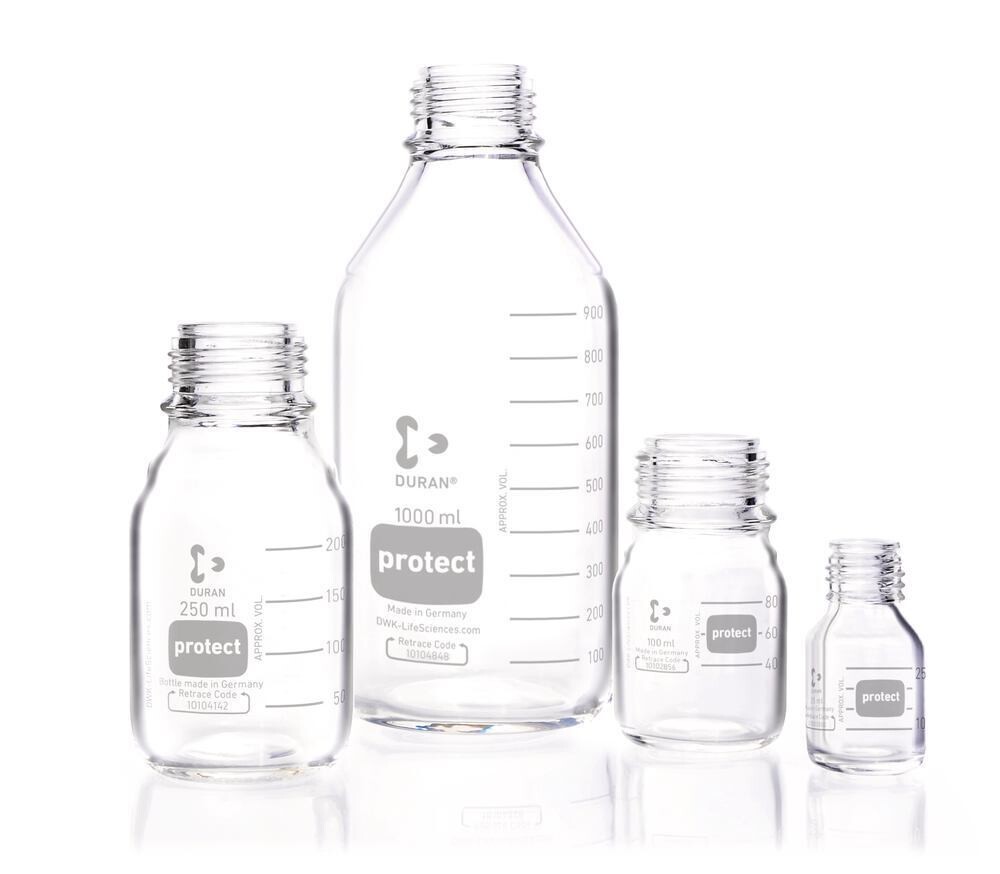 Screw top bottle DURAN® Protect Clear glass without pouring ring and screw cap, 10000 ml, GL 45, 1 Piece