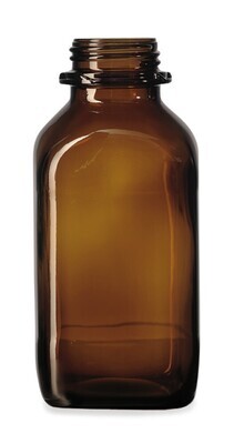 Botella de boca ancha cuadrada de vidrio marrón, 500 ml, 54, forma corta, 10 Unidad(es)