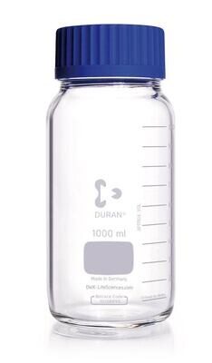 Botella de boca ancha DURAN® GLS 80 Vidrio transparente, 1000 ml, 10 Unidad(es)