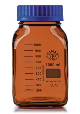 Wide mouth bottle ROTILABO® GL 80 brown glass, 1000 ml, 10 Piece(s)