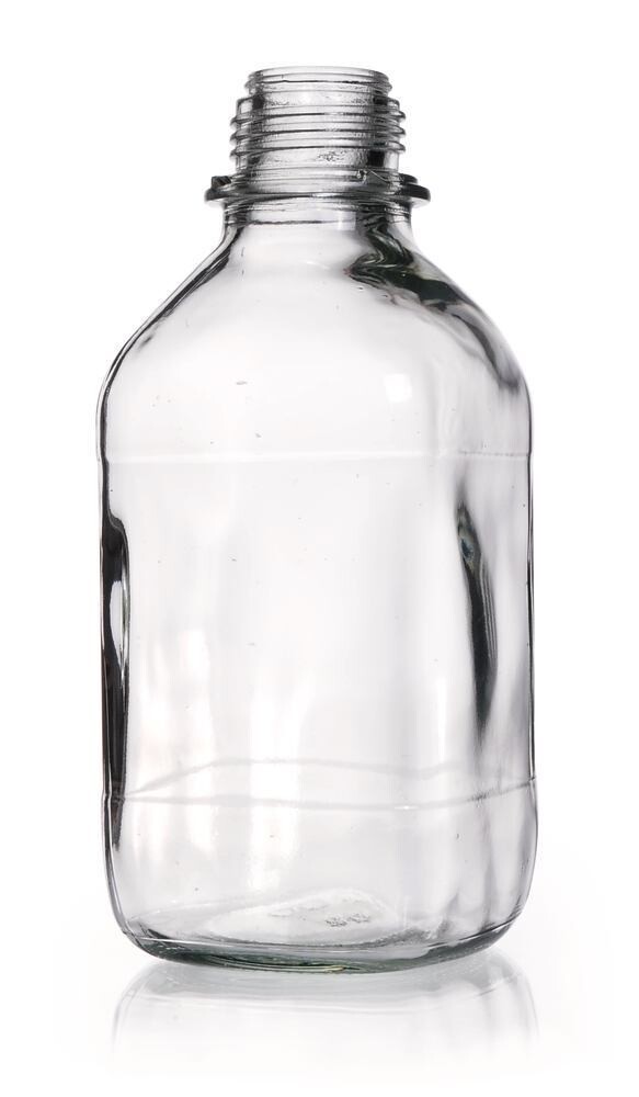 Narrow mouth bottle square clear glass, 1000 ml, 45, high form, 10 Piece(s)