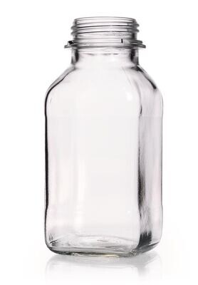 Bottiglia a bocca larga quadrata in vetro trasparente, 1000 ml, 60, forma corta, 10 Pezzo(i)