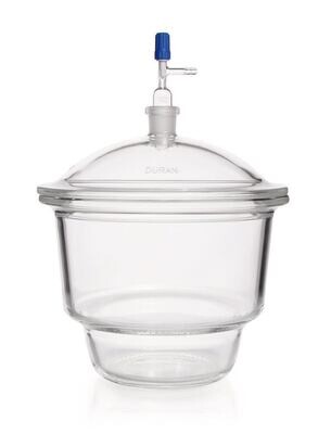 Desiccator set DURAN® NOVUS with tube and stopcock in the lid, DN 200, 5.8 l, 1 Piece