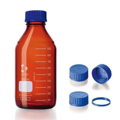 Screw top bottle DURAN® brown glass with pouring ring and PP screw cap, 10000 ml, GL 45, 1 Piece