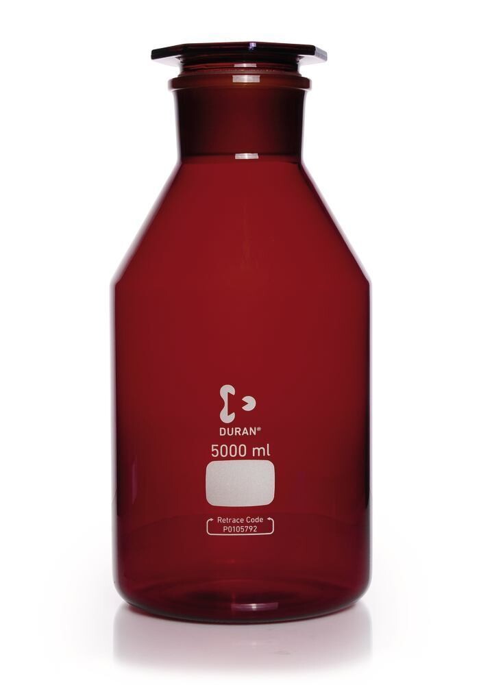 Wide mouth bottle DURAN® with ground glass joint Brown glass, 5000 ml, 1 Piece