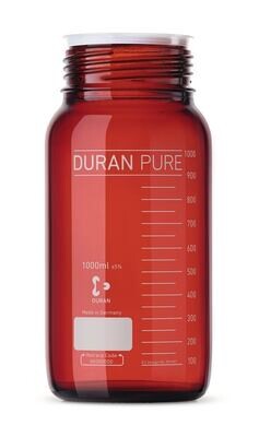 Bottiglia a bocca larga con tappo a vite DURAN® PURE GLS 80® Vetro marrone, 1000 ml, 10 Pezzo(i)