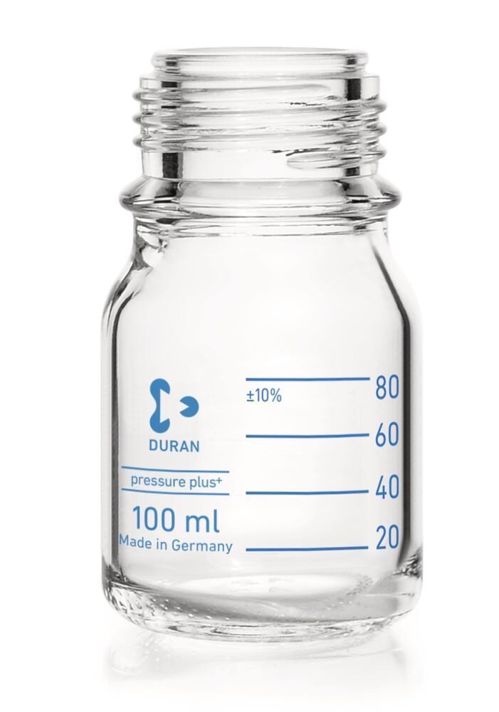 Screw top bottle DURAN® pressure plus Clear glass, 100 ml, 1 Piece