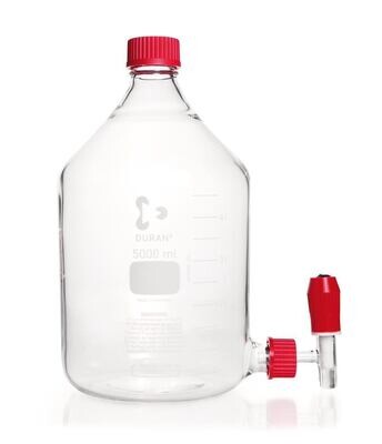 Botella decantadora DURAN® con grifo con rosca GL 45, 5000 ml, 1 Pieza
