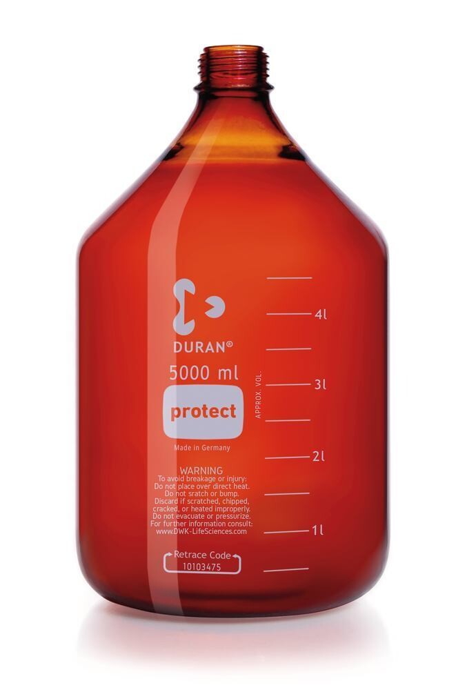 Bottiglia con tappo a vite DURAN® Protect Vetro marrone senza anello versatore e tappo a vite, 5000 ml, GL 45, 1 pezzo