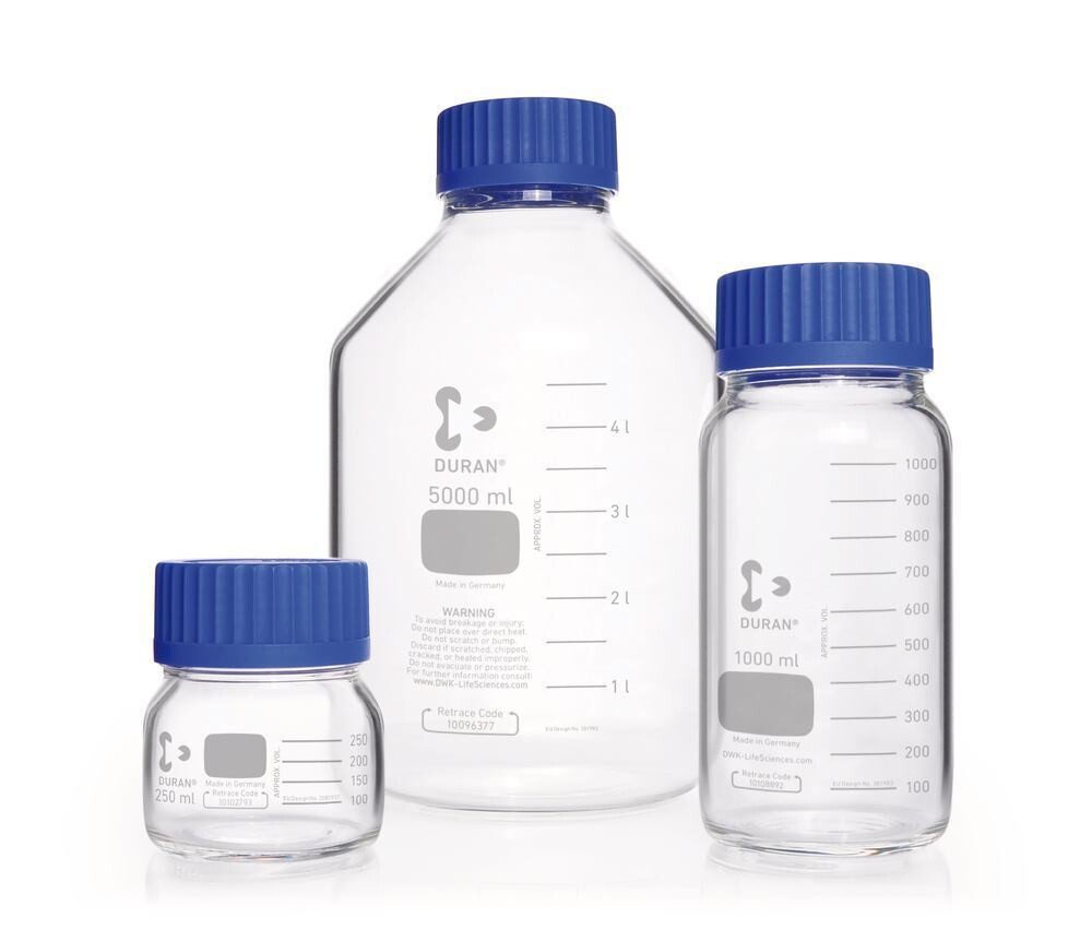 Wide mouth bottle DURAN® GLS 80 Clear glass, 500 ml, 10 Piece(s)