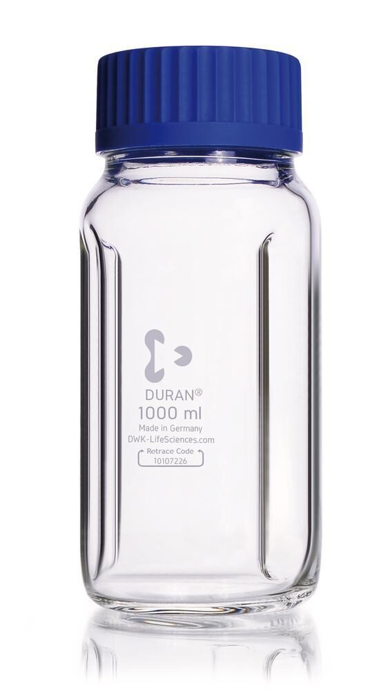 Wide mouth bottle DURAN® GLS 80 with baffles, 1000 ml, 1 Piece