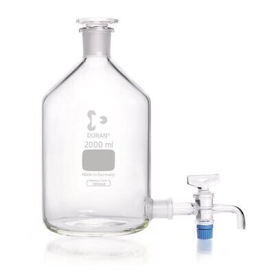 Settling bottle DURAN® with tap with ground glass joint, 2000 ml, 1 Piece