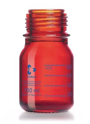 Screw top bottle DURAN® pressure plus Brown glass, 100 ml, 1 Piece