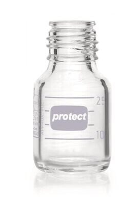 Frasco con tapa de rosca DURAN® Protect Vidrio transparente sin anillo vertedor ni tapón de rosca, 25 ml, GL 25, 10 Unidad(es)