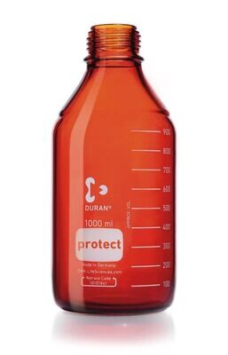 Screw top bottle DURAN® Protect Brown glass without pouring ring and screw cap, 2000 ml, GL 45, 10 Piece(s)