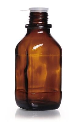 Narrow mouth bottle square brown glass, 250 ml, 32, high form, 10 Piece(s)