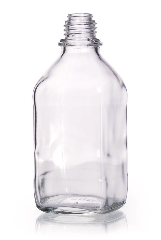 Narrow mouth bottle square clear glass, 500 ml, 32, high form, 10 Piece(s)