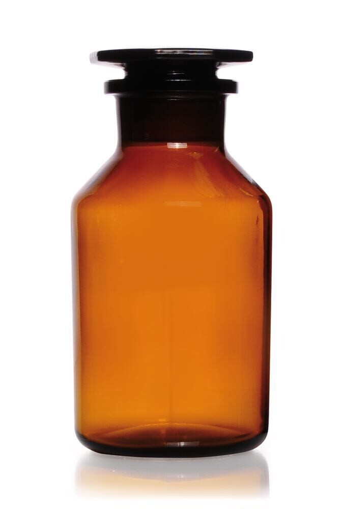 Wide mouth bottle with ground glass joint Brown glass, 500 ml, 1 Piece