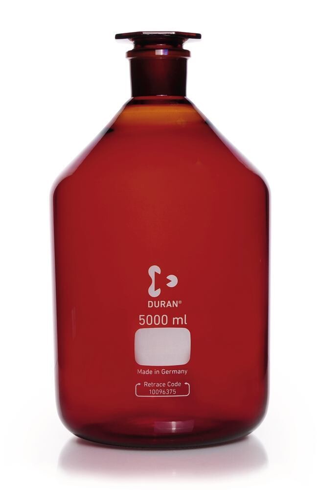 Narrow mouth bottle DURAN® with ground glass joint Brown glass, 5000 ml, 1 Piece