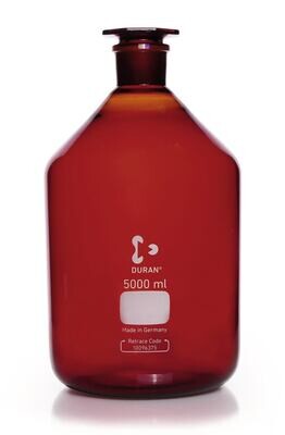 Enghals-Standflasche, mit NS-Glasstopfen, DURAN®, braun, 5000 ml, 1 Stück