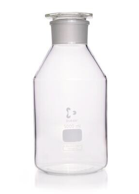 Weithals-Standflasche, m. NS-Glasstopfen, DURAN®, klar, 5000 ml, 1 Stück