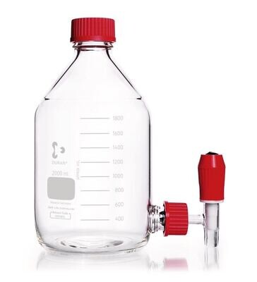 Settling bottle DURAN® with tap with GL 45 thread, 2000 ml, 1 Piece