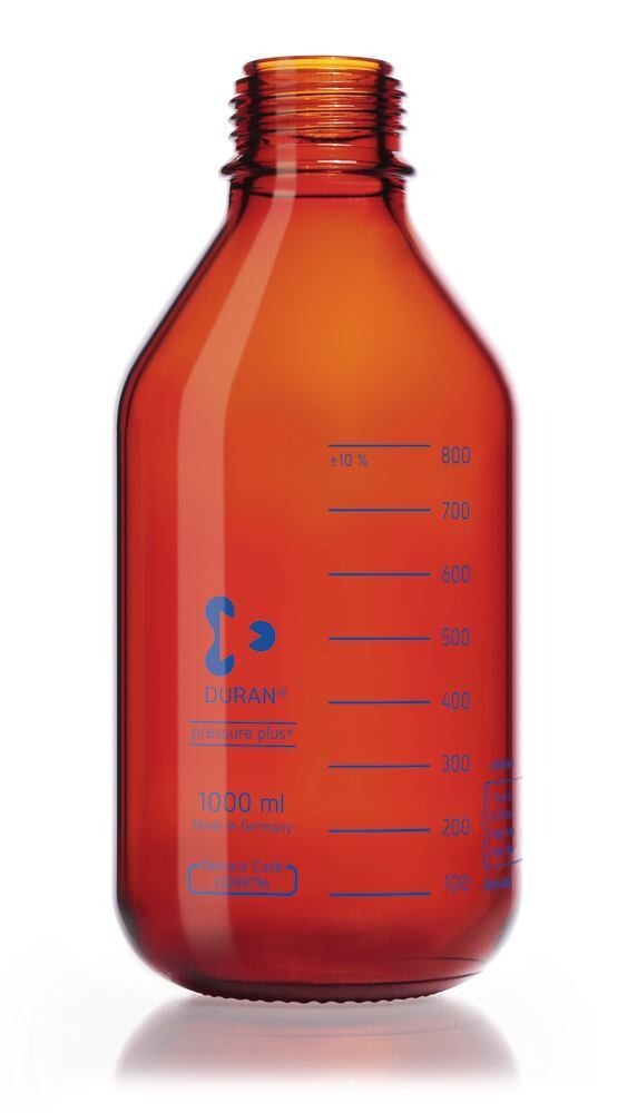 Screw top bottle DURAN® pressure plus Brown glass, 1000 ml, 1 Piece