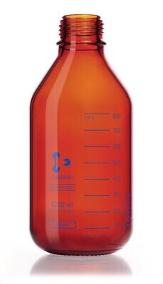 Screw top bottle DURAN® pressure plus Brown glass, 1000 ml, 1 Piece