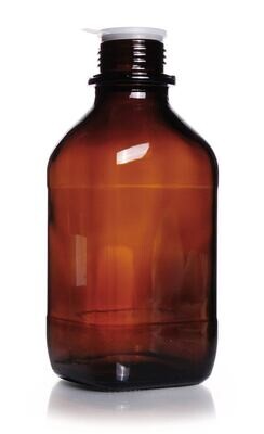 Bottiglia a bocca stretta quadrata in vetro marrone, 1000 ml, 45, forma alta, 10 Pezzo(i)