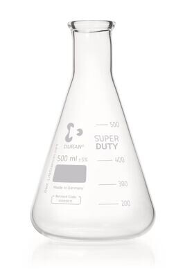 DURAN®-Super Duty Engh. Erlenmeyerkolben, 500 ml, Kolben-Ø außen 105 mm, H 180 mm, 10 Stück