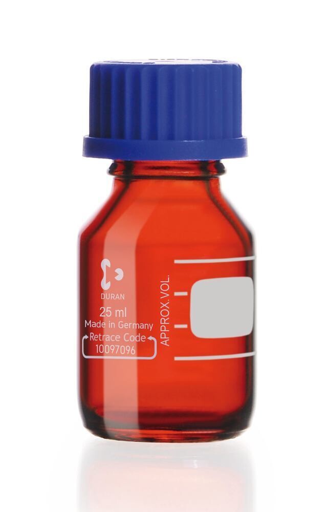 Bottiglia con tappo a vite DURAN® vetro marrone con tappo a vite in PP, 25 ml, 10 Pezzo(i)