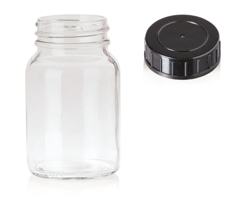 Wide mouth jars Clear glass, 125 ml, GL 40, 80 Piece(s)