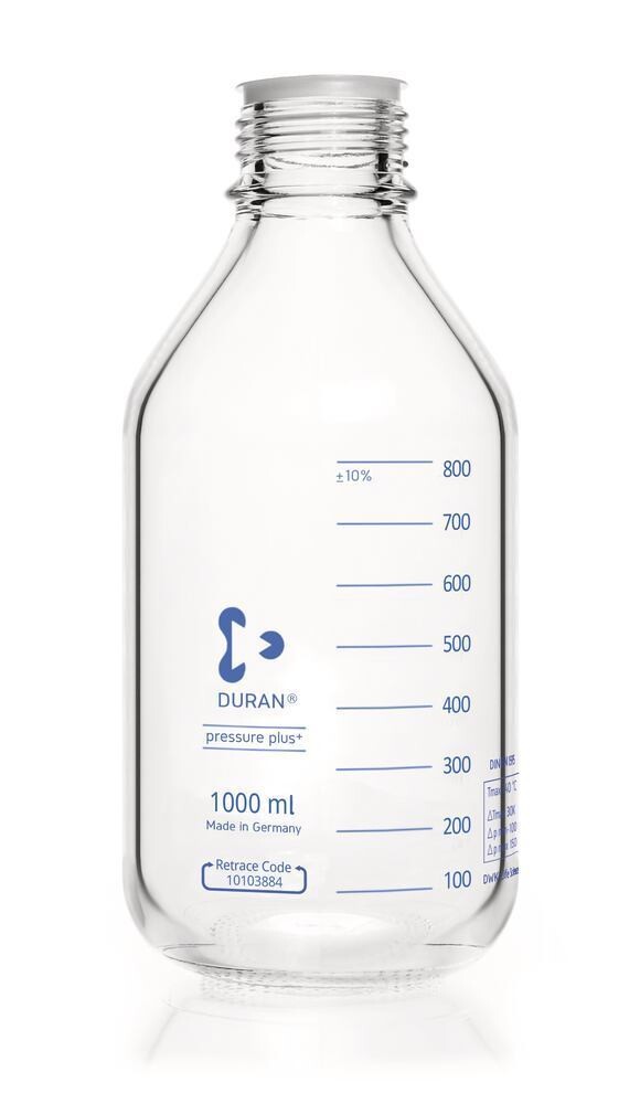 Flacon à vis DURAN® pression plus Verre transparent, 1000 ml, 1 pièce