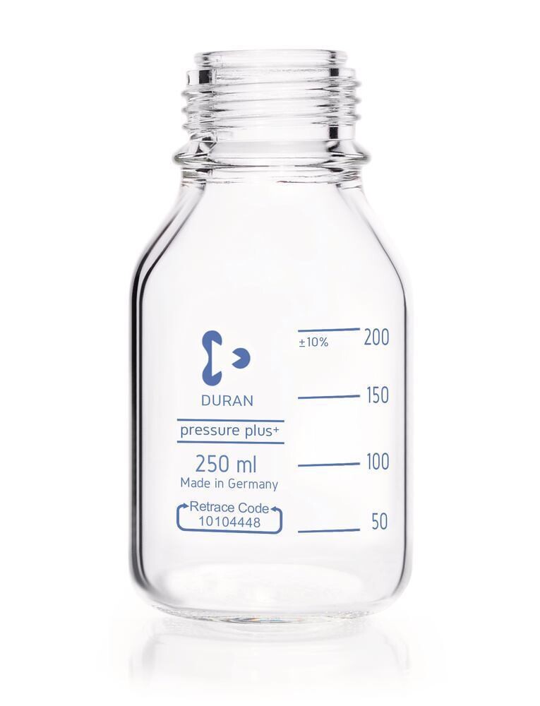 Screw top bottle DURAN® pressure plus Clear glass, 250 ml, 1 Piece