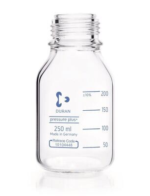 Bottiglia con tappo a vite DURAN® pressione plus Vetro trasparente, 250 ml, 1 pezzo