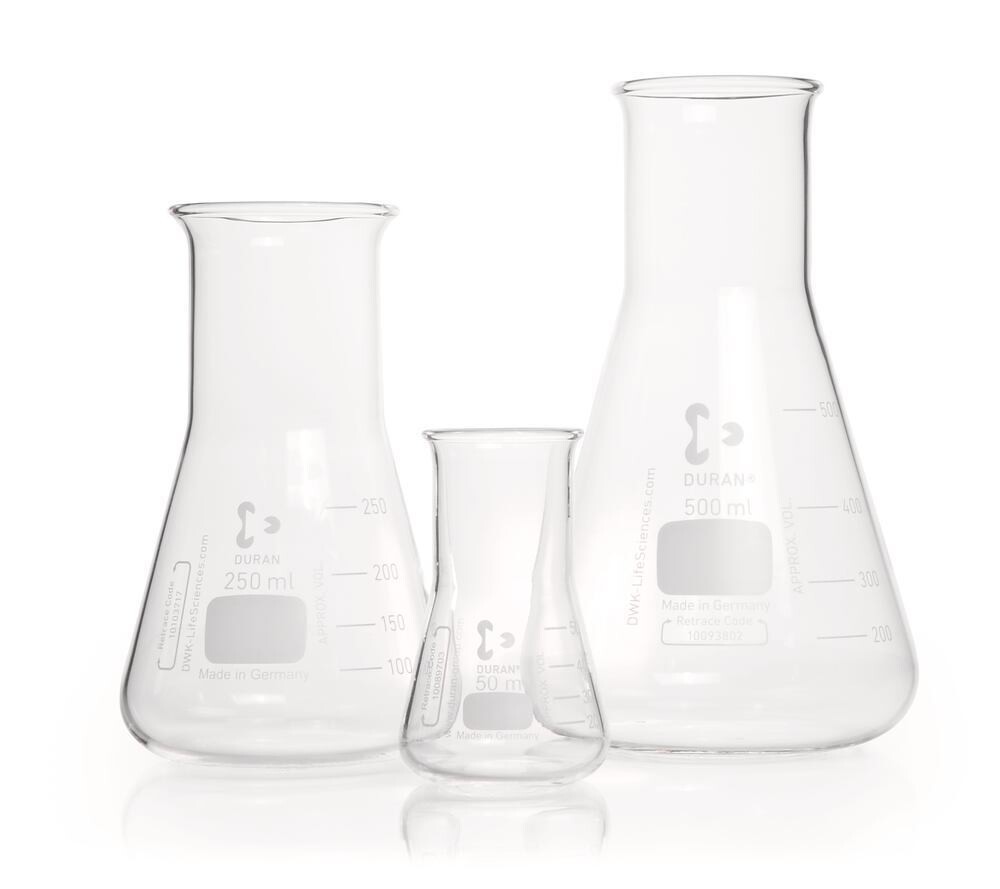 Erlenmeyer flasks DURAN® Wide neck, 100 ml, 10 Piece(s)