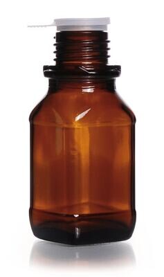 Bottiglia a bocca stretta quadrata in vetro marrone, 100 ml, 32, forma alta, 10 Pezzo(i)