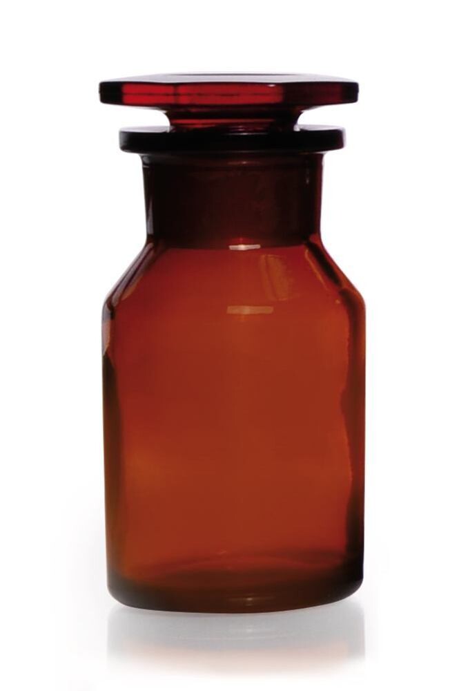 Wide mouth bottle with ground glass joint Brown glass, 100 ml, 10 Piece(s)