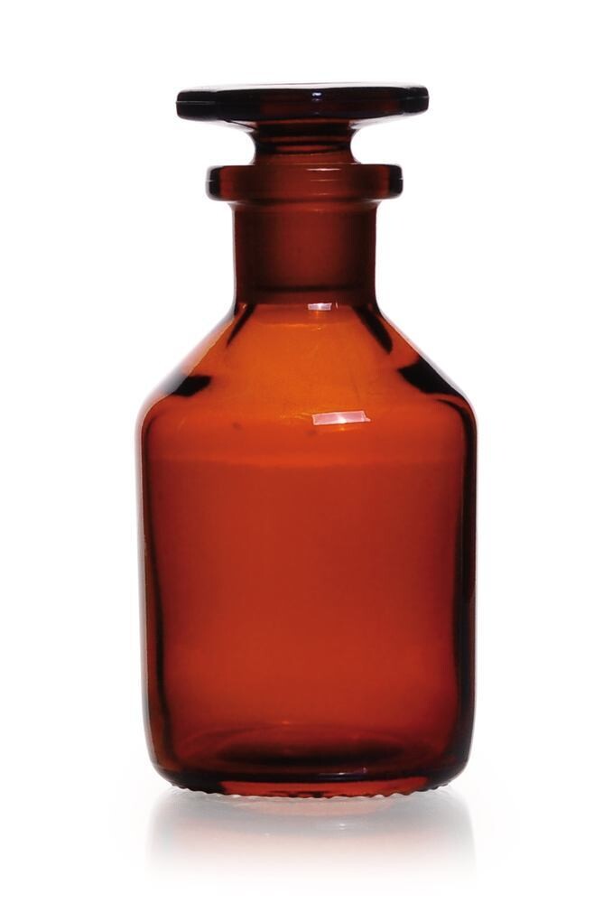 Narrow mouth bottle with ground glass joint Brown glass, 100 ml, 10 Piece(s)