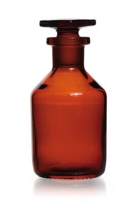 Narrow mouth bottle with ground glass joint Brown glass, 100 ml, 10 Piece(s)