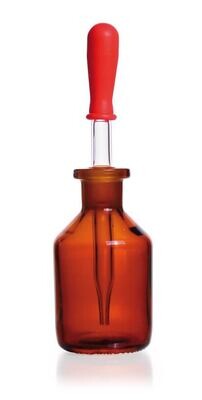 Flacon compte-gouttes avec pipette Verre marron, 50 ml, 10 Pièce(s)