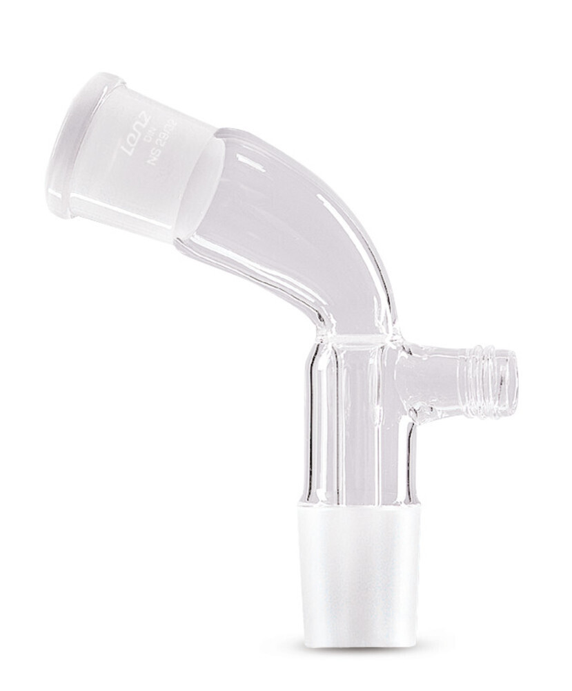 Vacuum receiver with threaded connection curved 105°, 14/23, 14/23, 1 Piece