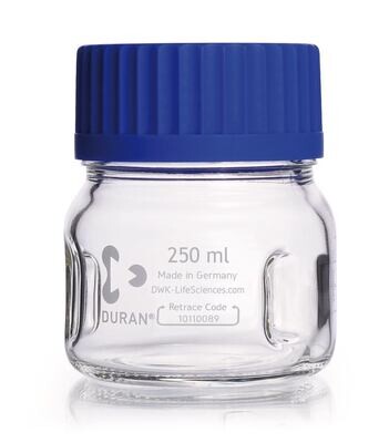 Wide mouth bottle DURAN® GLS 80 with baffles, 250 ml, 1 Piece